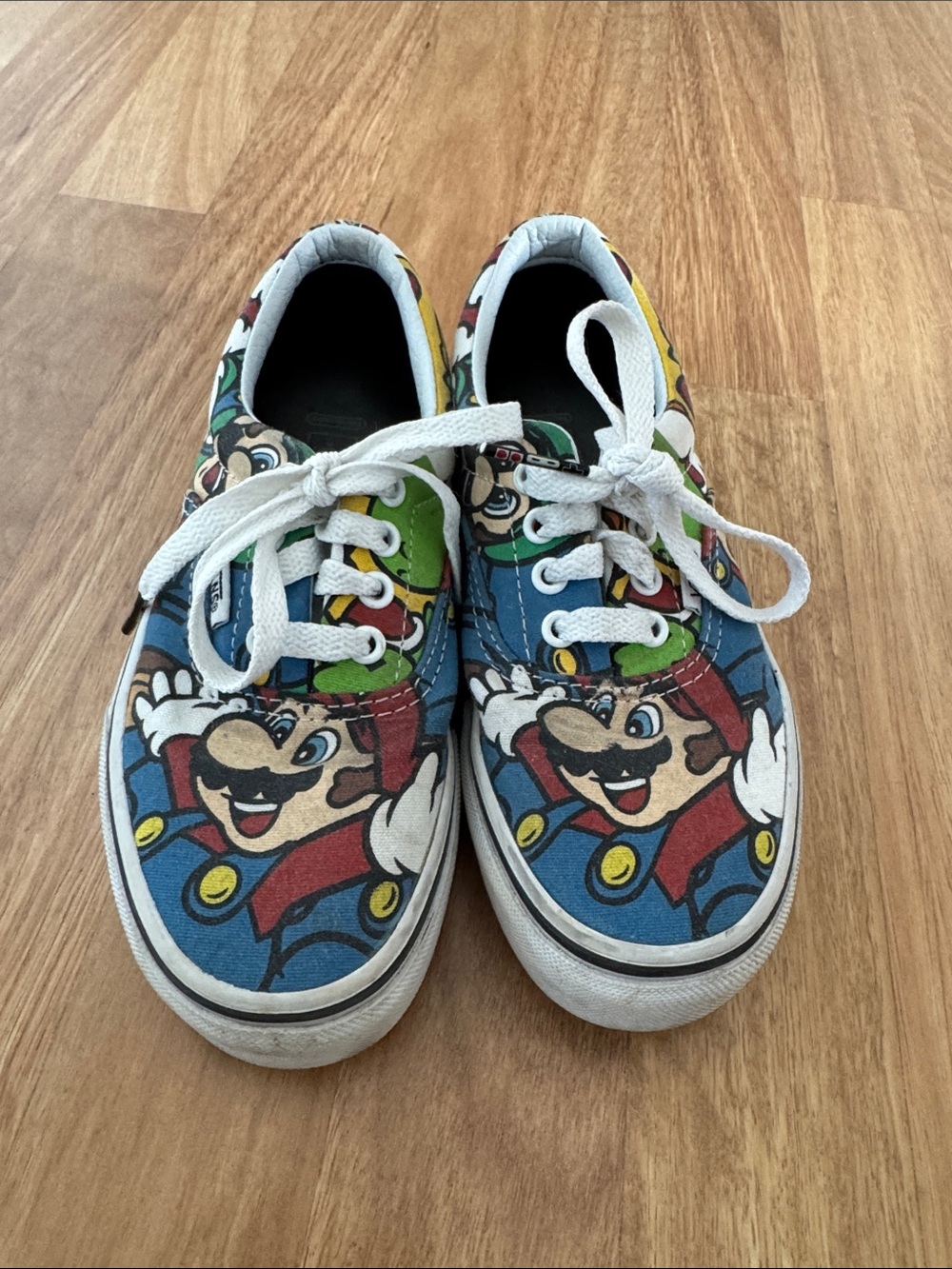 Vans Kids Mario Graphic Low-Top Sneaker - Blue, Red, Green, Yellow